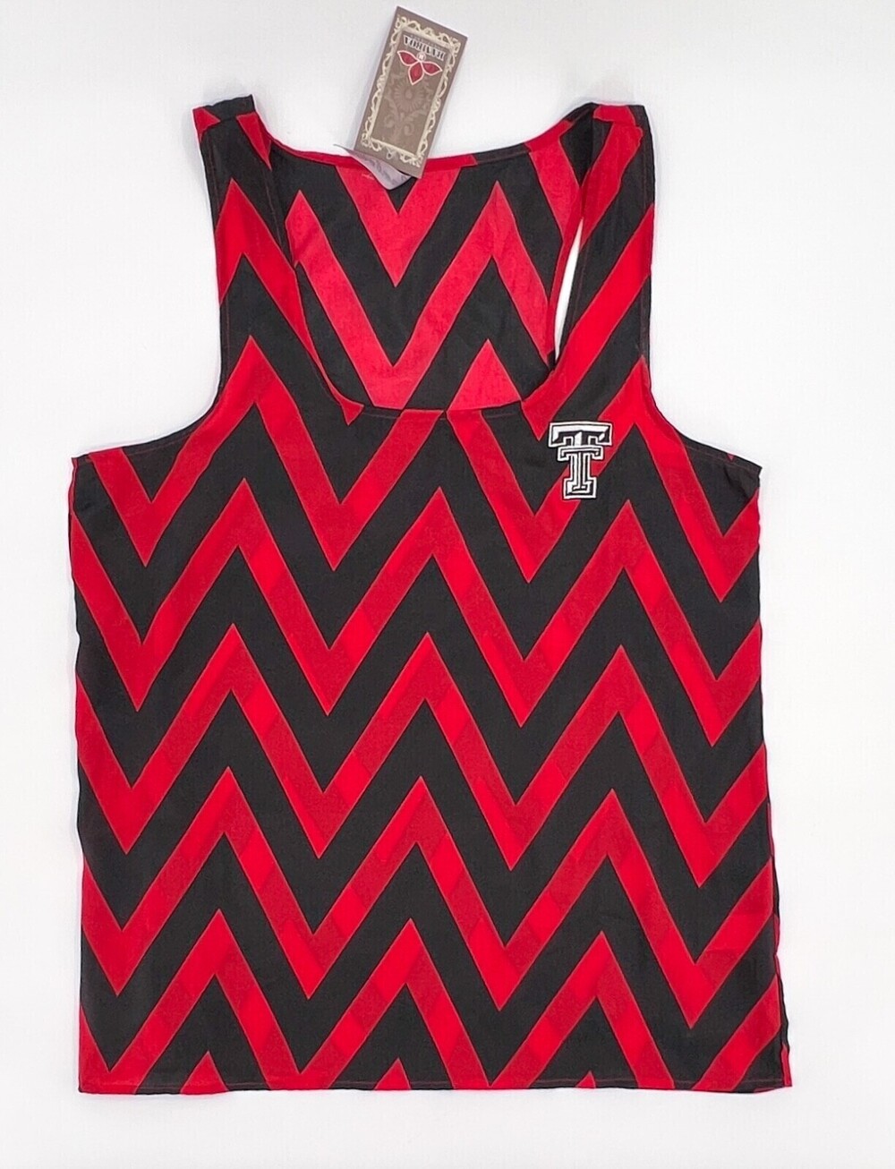 NEW Texas Tech Red Raiders Shirt M Womens Blouse Sleeveless NCAA Football Bamboa